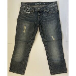 Guess Dark Wash Women's Jean Capri Distressed Size 28